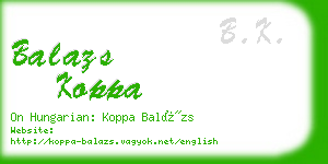 balazs koppa business card